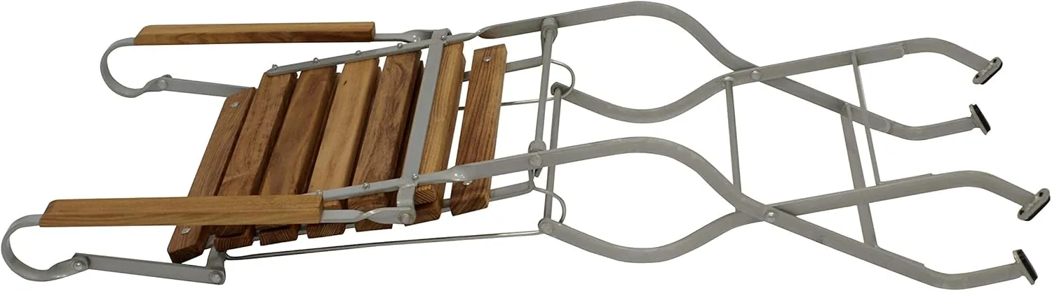 DEGAMO Klappsessel Gartenstuhl Passau mit Armlehnen, Gestell Flachstahl verzinkt und transparent pulverbeschichtet, Belattung Robinie — Ansicht 4