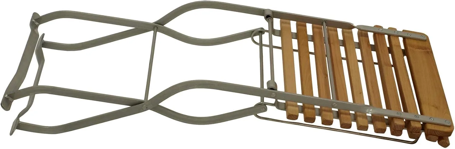 DEGAMO Klappstuhl Biergartenstuhl MÜNCHEN, Stahl blank verzinkt und transparent pulverbeschichtet, Holz Robinie (2-er Set), wetterfest, Outdoor — Ansicht 4