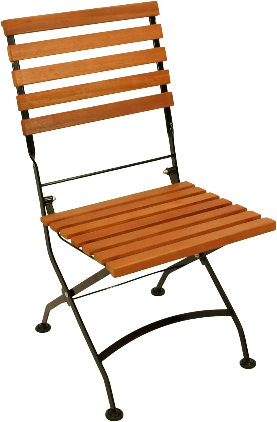 DEGAMO Klappstuhl Gartenstuhl HOFGARTEN, Gestell Flachstahl schwarz pulverbeschichtet, Belattung Eukalyptus Hartholz, klappbar, Outdoor, 2 STÜCK — Ansicht 3