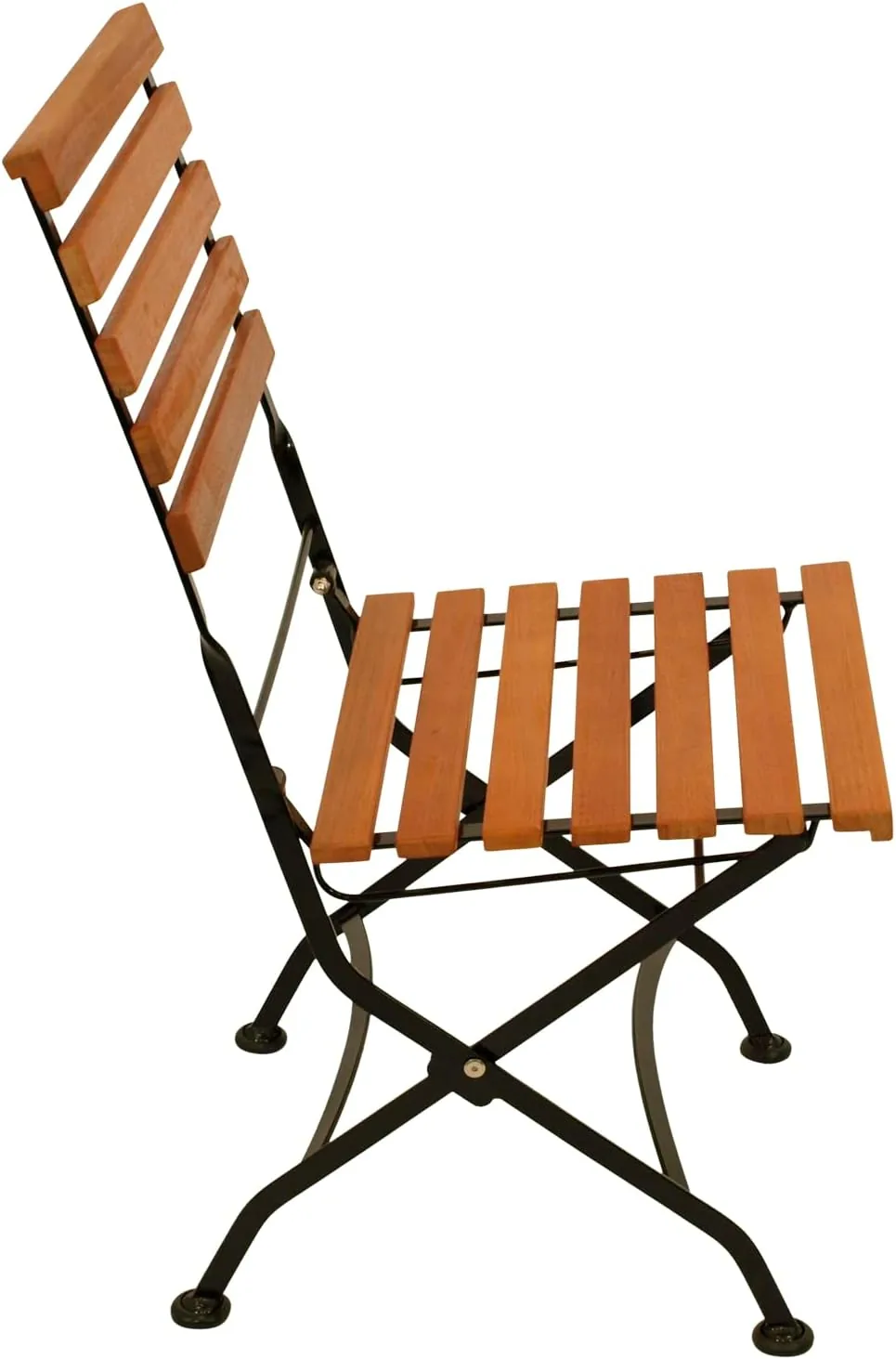 DEGAMO Klappstuhl Gartenstuhl HOFGARTEN, Gestell Flachstahl schwarz pulverbeschichtet, Belattung Eukalyptus Hartholz, klappbar, Outdoor, 2 STÜCK — Ansicht 5