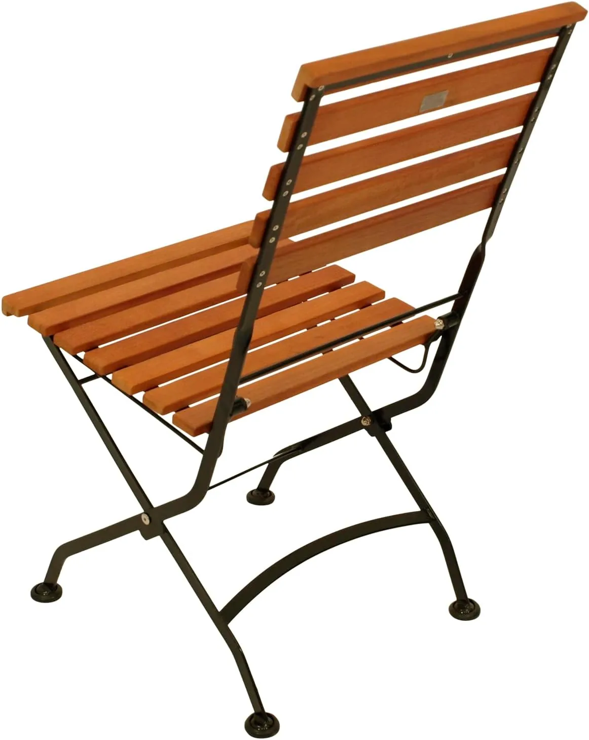 DEGAMO Klappstuhl Gartenstuhl HOFGARTEN, Gestell Flachstahl schwarz pulverbeschichtet, Belattung Eukalyptus Hartholz, klappbar, Outdoor, 2 STÜCK — Ansicht 6