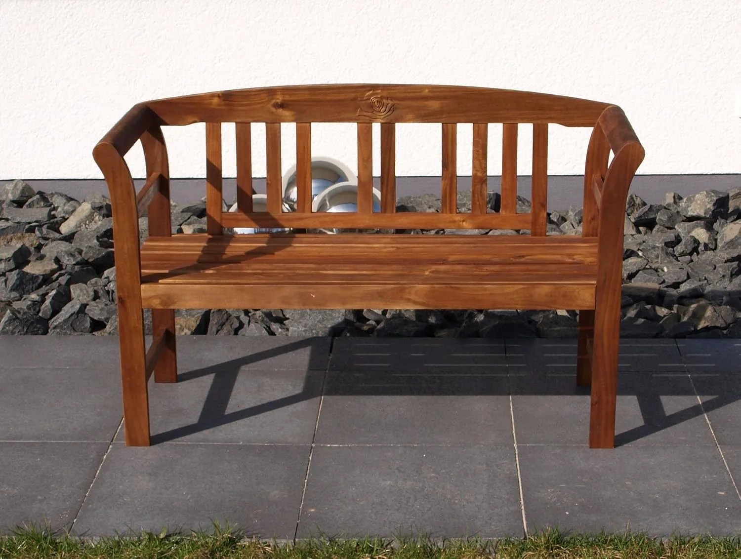 DEGAMO Landhausbank Gartenbank Rosario aus Akazienholz geölt, 2-sitzig 120cm, FSC®-Zertifiziert — Ansicht 2