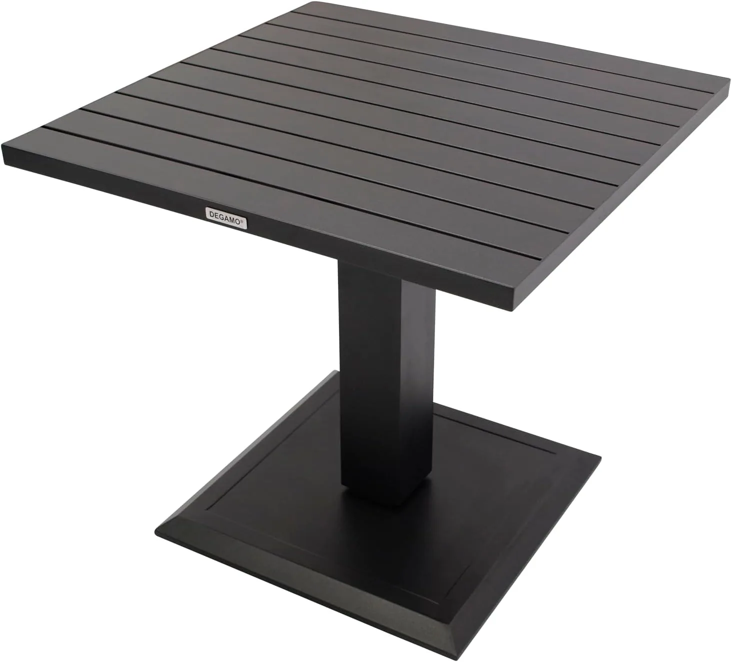 DEGAMO Lifttisch Stehtisch Laval 75x75cm quadratisch, höhenverstellbar 70/100cm, Aluminium anthrazit, wetterfest und rostfrei — Ansicht 4