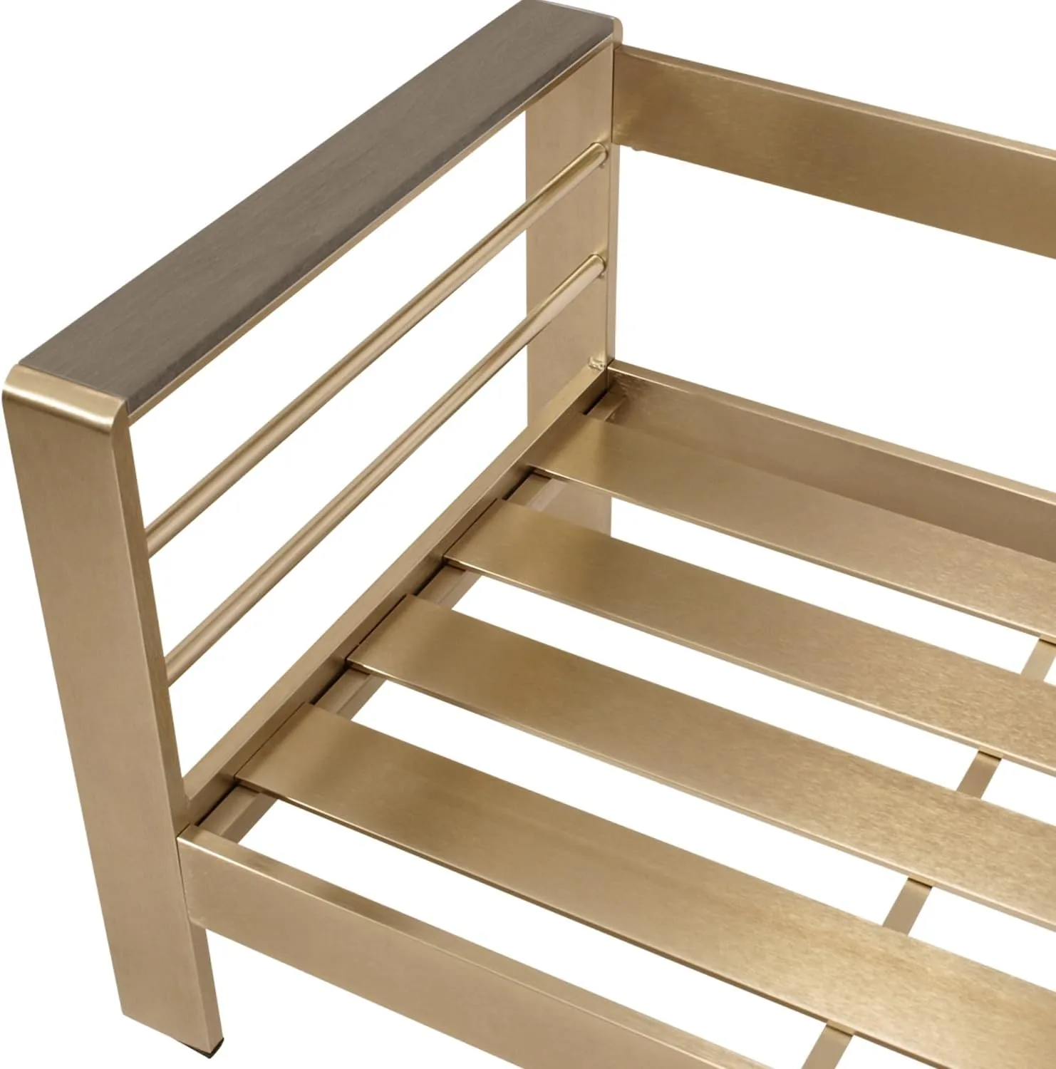 DEGAMO Lounge Set Cannes, Aluminium gebürstet in Edelstahloptik + Kunstholz grau, Polster hellgrau wasserabweisend, Outdoor — Ansicht 3