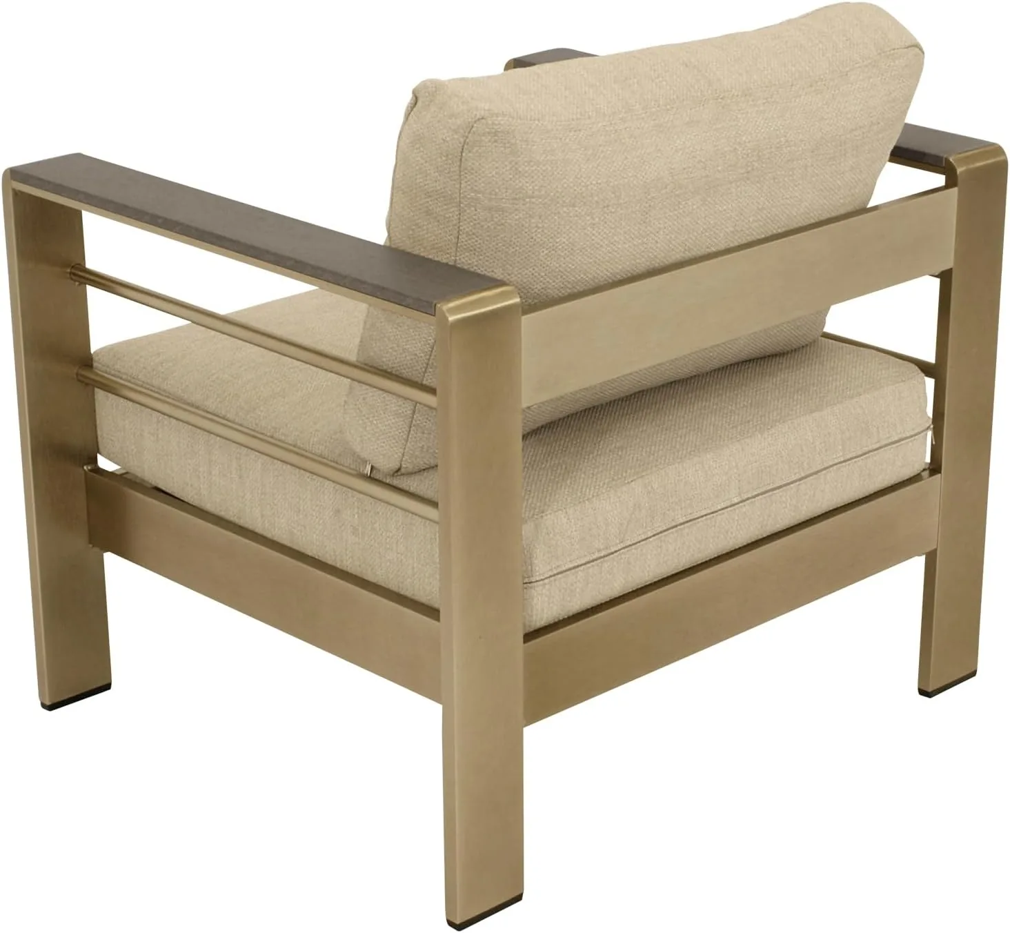 DEGAMO Lounge Set Cannes, Aluminium gebürstet in Edelstahloptik + Kunstholz grau, Polster hellgrau wasserabweisend, Outdoor — Ansicht 4