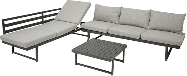 Loungeset Bogota aus Aluminium, 2X Sofa 210cm mit…