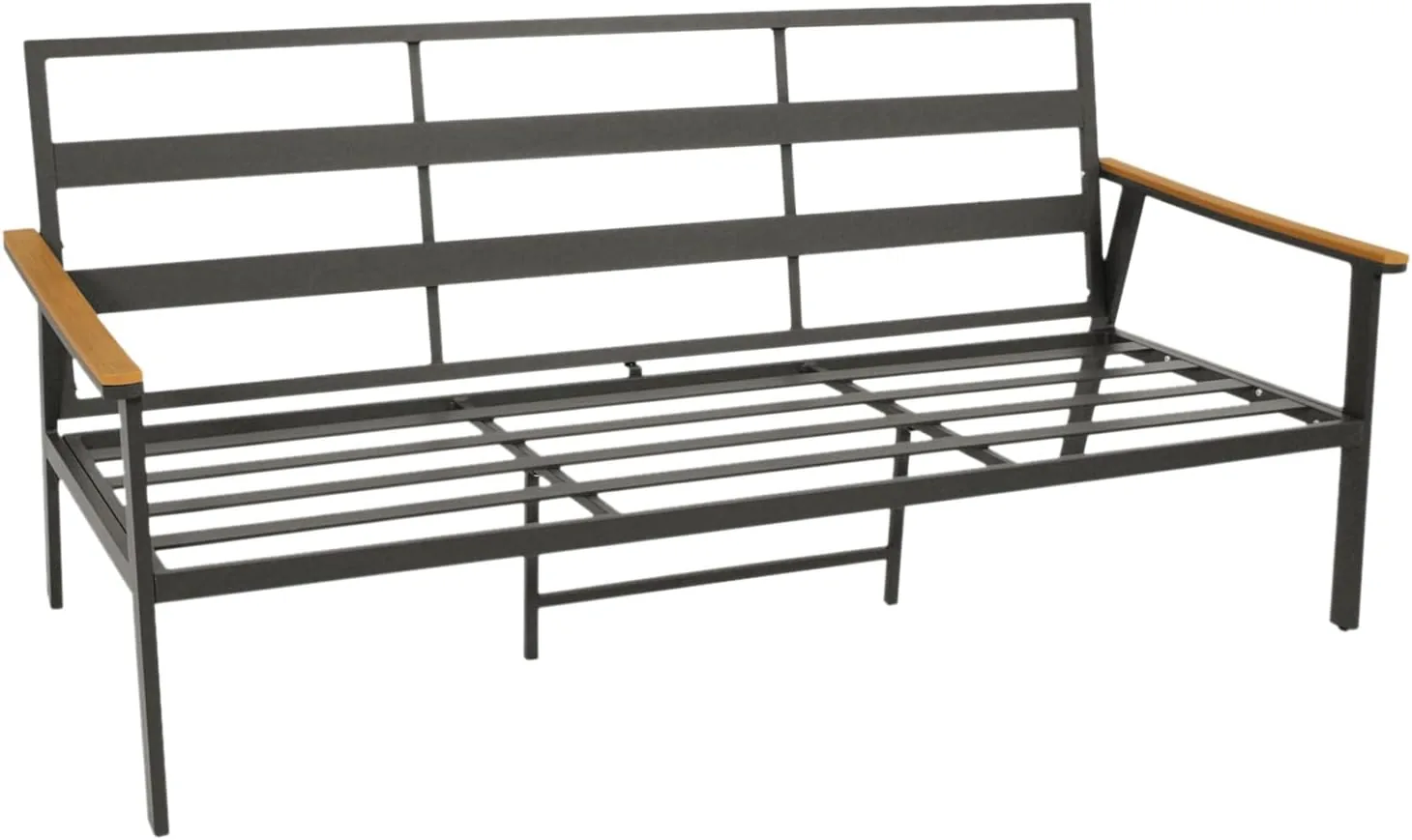 DEGAMO Loungeset Gartenset Calgary 4-teilig, Aluminium anthrazit + Kunstholz, Polster grau, wetterfest, Outdoor — Ansicht 6