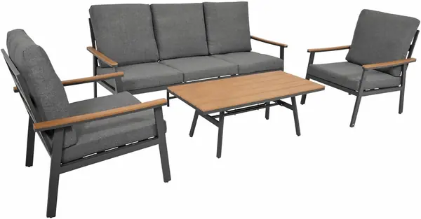 Loungeset Gartenset Calgary 4-teilig, Aluminium anthrazit…