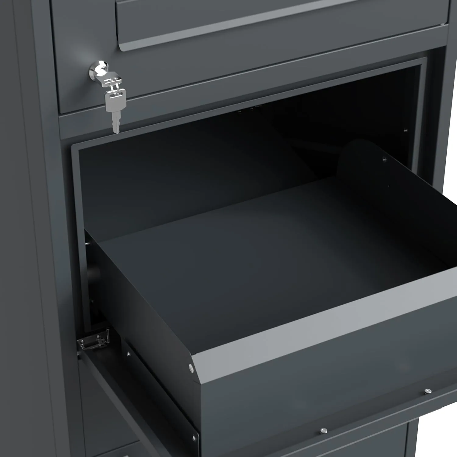 DEGAMO Paketbox Briefkasten Bremen 50x38x112cm, Stahl anthrazit RAL 7016, stehend, wasserdicht — Ansicht 4