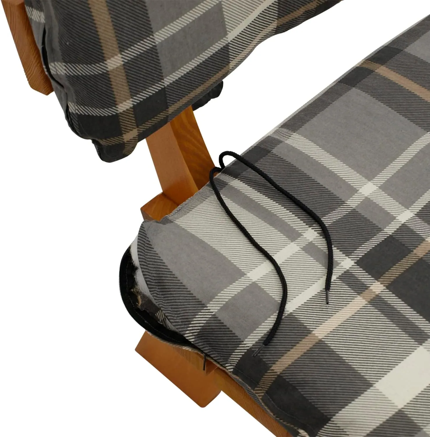 DEGAMO Polsterauflage Bankauflage Set Seattle 2-teilig für Bank 4-sitzer 195cm, Separates Rückenpolster, grau/beige kariert, Outdoor — Ansicht 2
