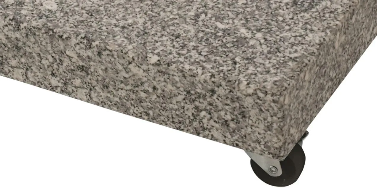 DEGAMO Schirmständer aus Granit quadratisch 50kg, für große Schirme bis 350cm, mit vier Rollen, naturfarben — Ansicht 3