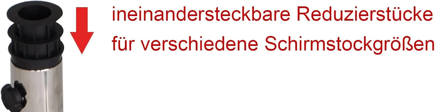 DEGAMO Schirmständer aus Polymerbeton mit Rollen, Rund, 50kg Gewicht, für Schirme bis 350cm, Schwarz, 60cm Durchmesser — Ansicht 2