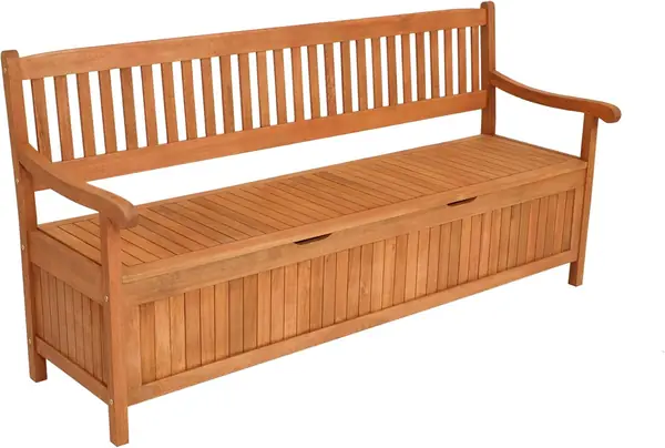 Truhenbank Montego XXL 180cm 4-sitzer, Eukalyptusholz…