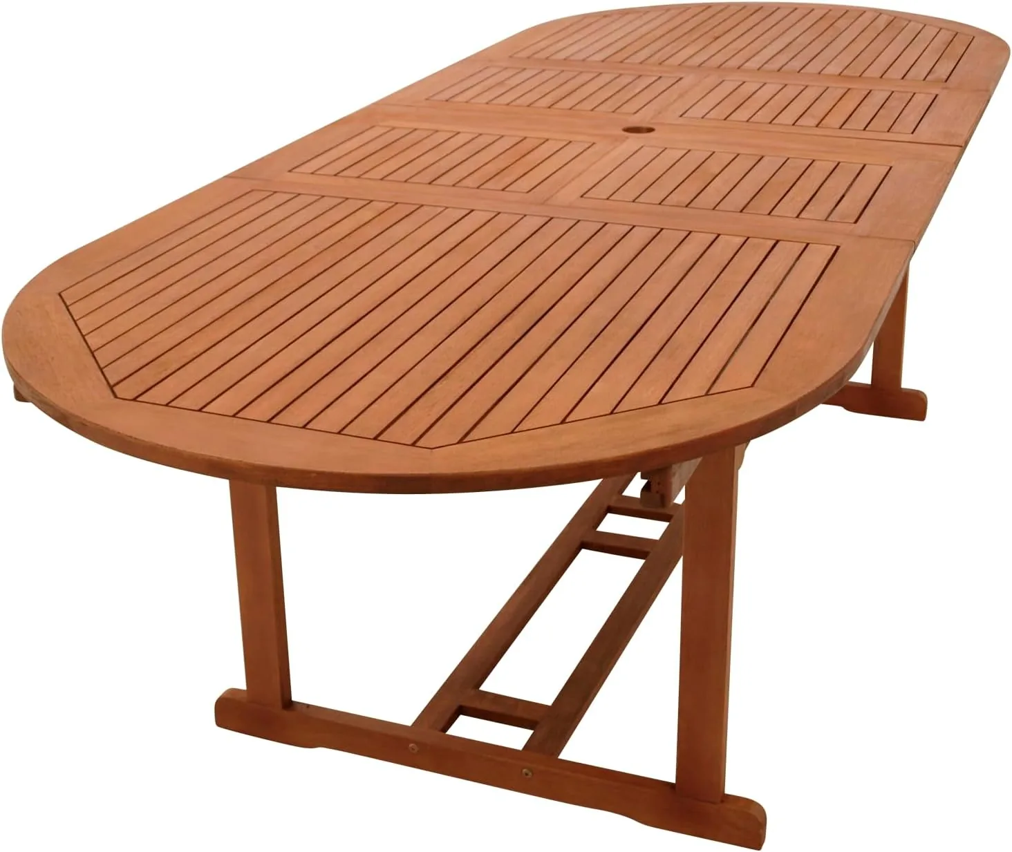DEGAMO XXL Doppel Ausziehtisch LAGO 180/260x100cm, Eukalyptus braun geölt, FSC®-Zertifiziert, Outdoor — Ansicht 3