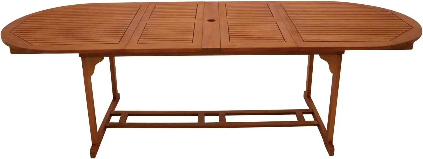 DEGAMO XXL Doppel Ausziehtisch LAGO 180/260x100cm, Eukalyptus braun geölt, FSC®-Zertifiziert, Outdoor — Ansicht 4