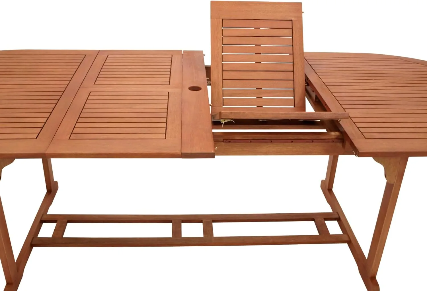 DEGAMO XXL Doppel Ausziehtisch LAGO 180/260x100cm, Eukalyptus braun geölt, FSC®-Zertifiziert, Outdoor — Ansicht 6